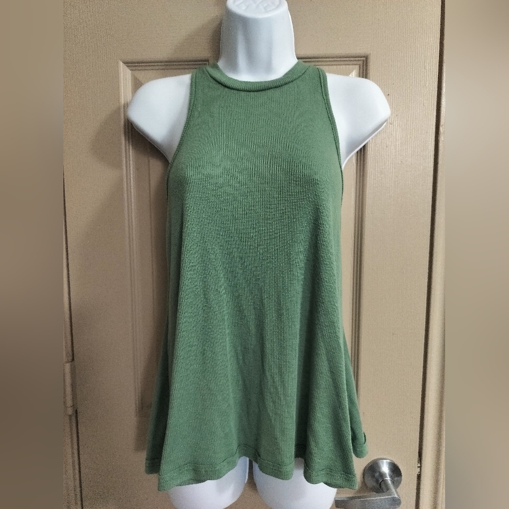 Free People Green Mock Me Tank Sz XS